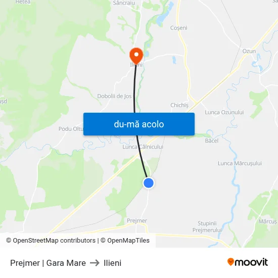 Harta de Prejmer | Gara Mare către Ilieni