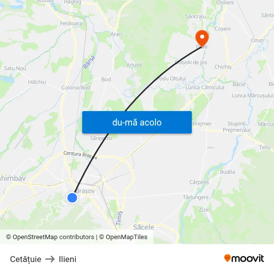 Harta de Cetățuie către Ilieni
