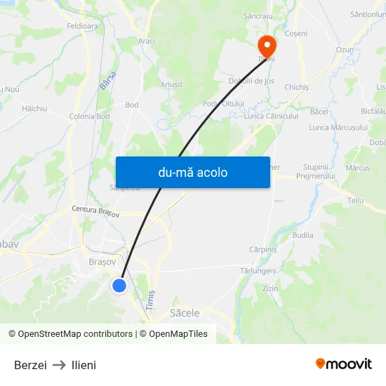Harta de Berzei către Ilieni