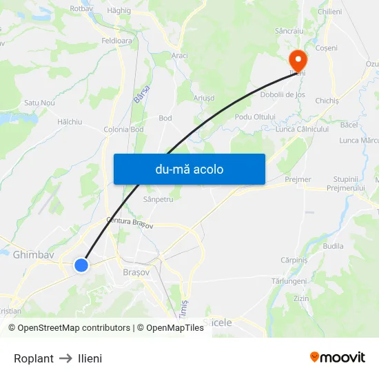 Harta de Roplant către Ilieni