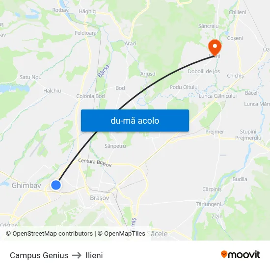 Harta de Campus Genius către Ilieni