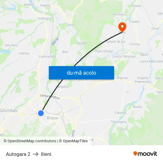 Harta de Autogara 2 către Ilieni