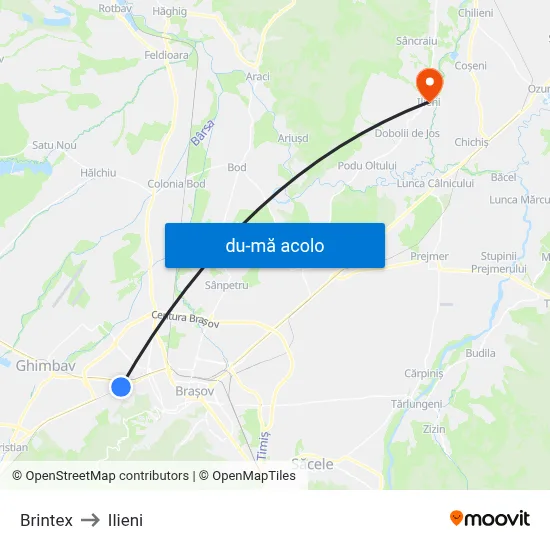 Harta de Brintex către Ilieni