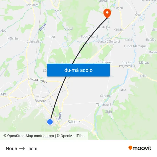 Harta de Noua către Ilieni