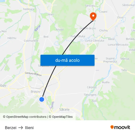 Harta de Berzei către Ilieni