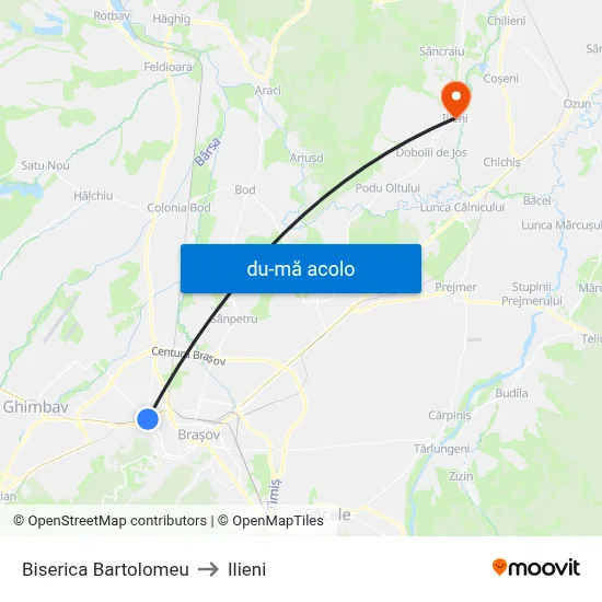 Harta de Biserica Bartolomeu către Ilieni