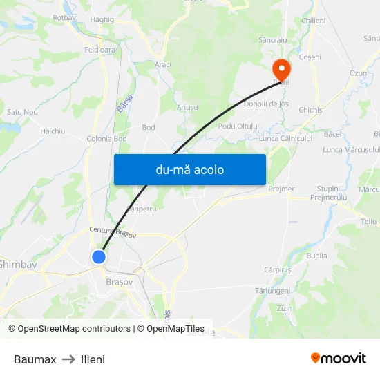 Harta de Baumax către Ilieni