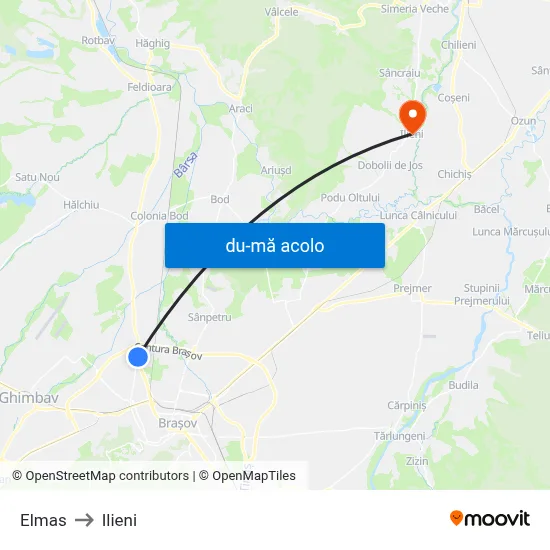 Harta de Elmas către Ilieni