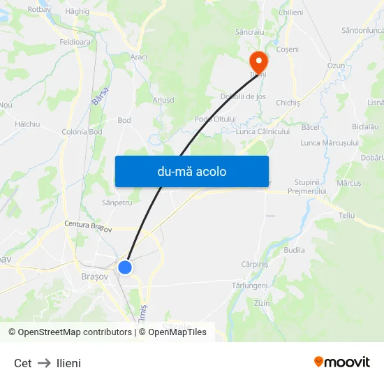 Harta de Cet către Ilieni