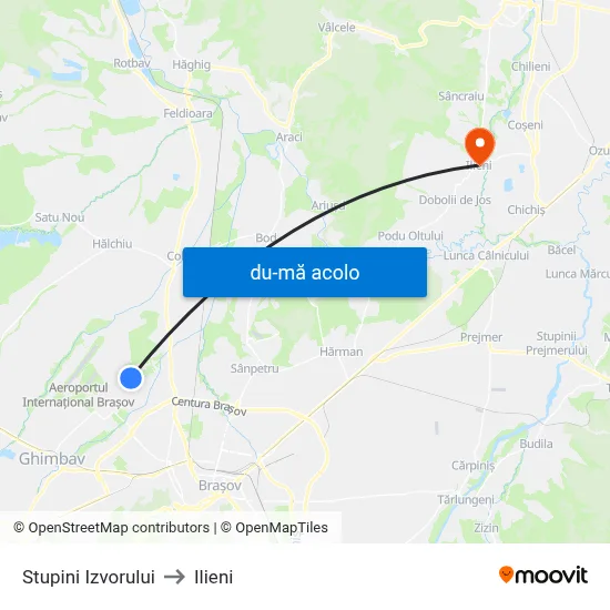 Harta de Stupini Izvorului către Ilieni