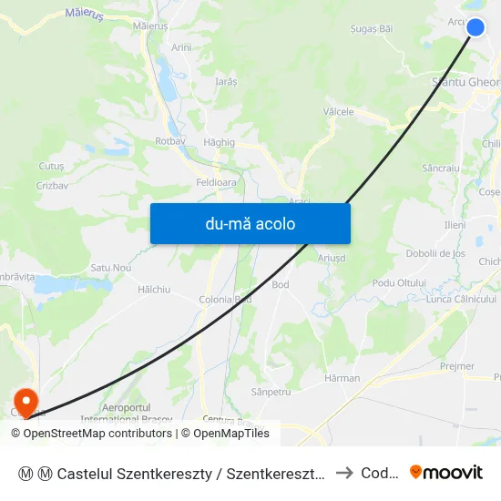 Harta de Ⓜ Ⓜ Castelul Szentkereszty / Szentkereszty Kastély către Codlea