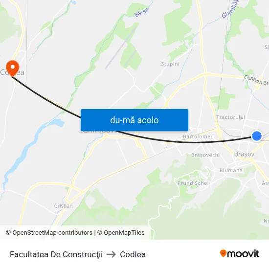 Harta de Facultatea De Construcţii către Codlea