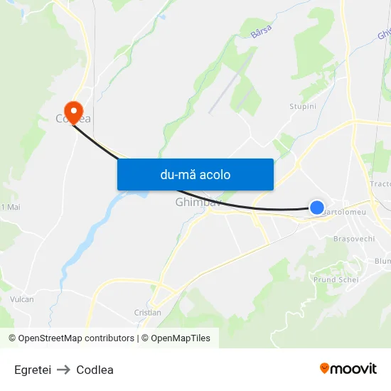 Harta de Egretei către Codlea