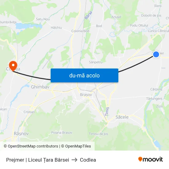 Harta de Prejmer | Liceul Țara Bârsei către Codlea