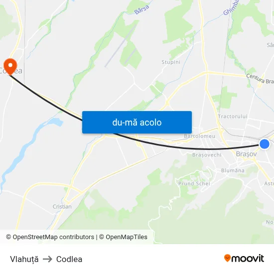 Harta de Vlahuță către Codlea