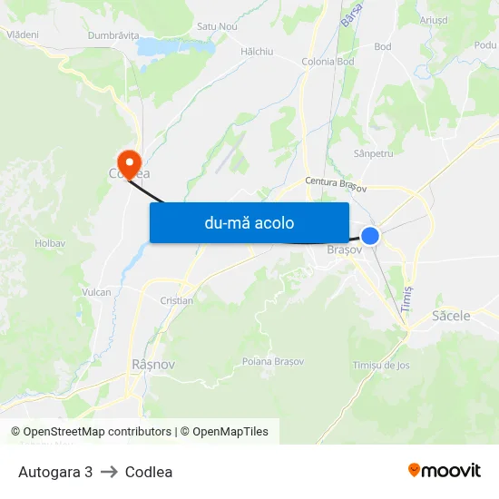 Harta de Autogara 3 către Codlea