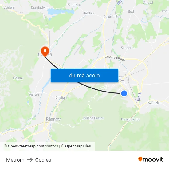 Harta de Metrom către Codlea