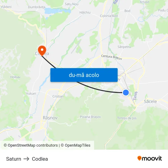 Harta de Saturn către Codlea