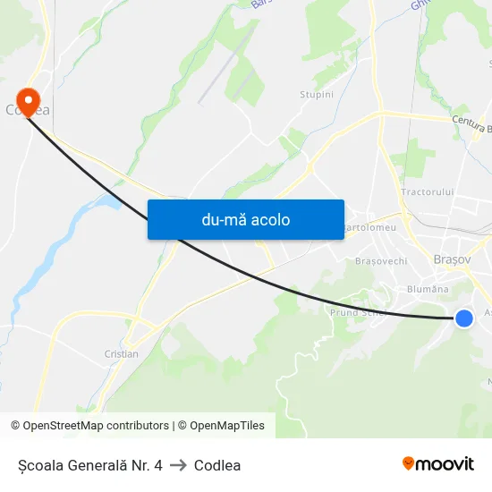 Harta de Școala Generală Nr. 4 către Codlea