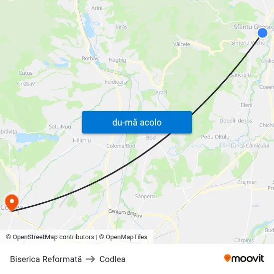 Harta de Biserica Reformată către Codlea