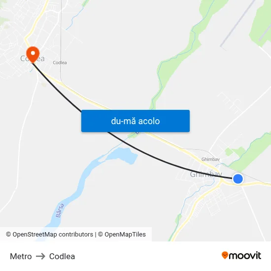Harta de Metro către Codlea