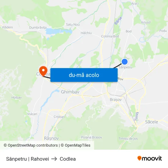 Harta de Sânpetru | Rahovei către Codlea