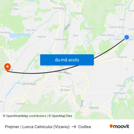 Harta de Prejmer | Lunca Calnicului (Vizaviu) către Codlea