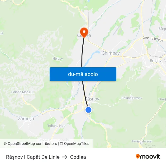 Harta de Râșnov | Capăt De Linie către Codlea
