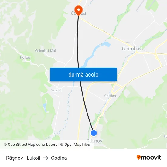 Harta de Râșnov | Lukoil către Codlea