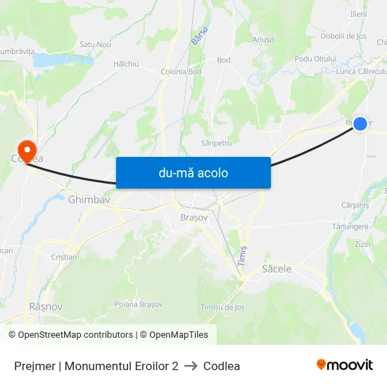 Harta de Prejmer | Monumentul Eroilor 2 către Codlea