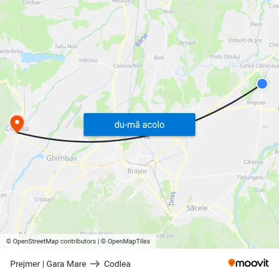 Harta de Prejmer | Gara Mare către Codlea