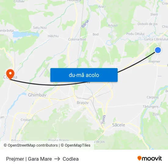 Harta de Prejmer | Gara Mare către Codlea