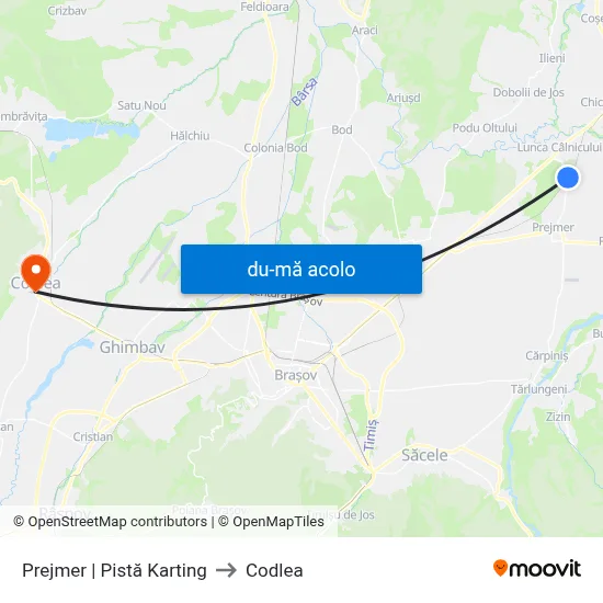 Harta de Prejmer | Pistă Karting către Codlea