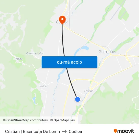 Harta de Cristian | Bisericuța De Lemn către Codlea