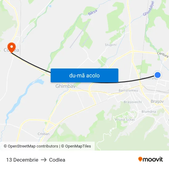 Harta de 13 Decembrie către Codlea