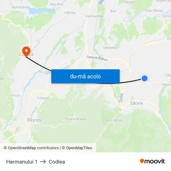 Harta de Harmanului 1 către Codlea