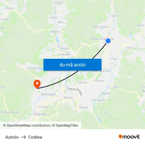 Harta de Autoliv către Codlea