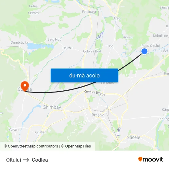 Harta de Oltului către Codlea