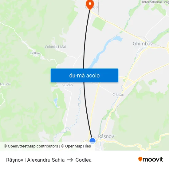 Harta de Râșnov | Alexandru Sahia către Codlea