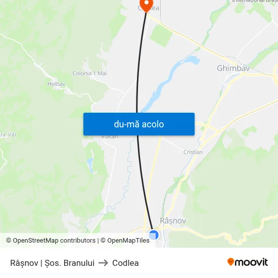 Harta de Râșnov | Șos. Branului către Codlea