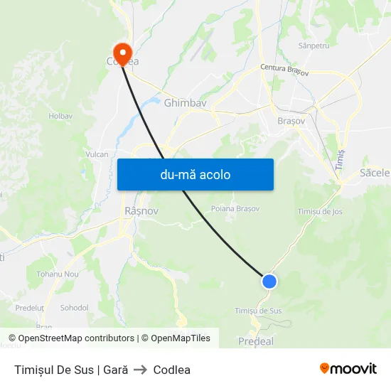 Harta de Timişul De Sus | Gară către Codlea