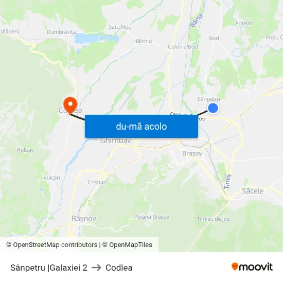 Harta de Sânpetru |Galaxiei 2 către Codlea