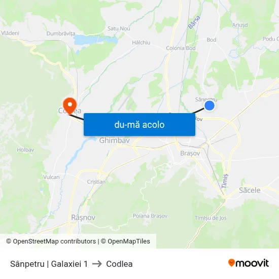 Harta de Sânpetru | Galaxiei 1 către Codlea