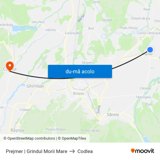 Harta de Prejmer | Grindul Morii Mare către Codlea