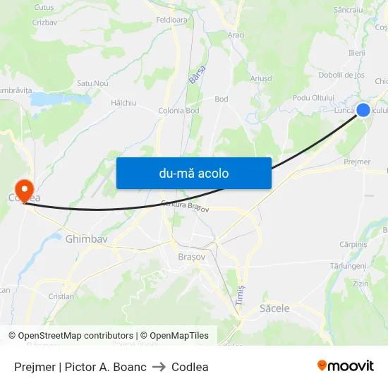 Harta de Prejmer | Pictor A. Boanc către Codlea