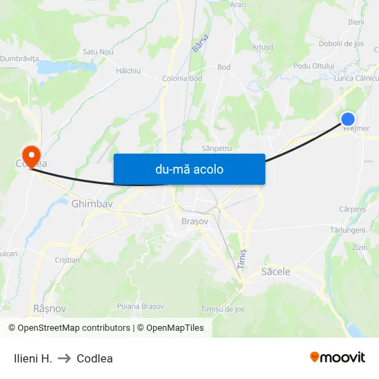 Harta de Ilieni H. către Codlea