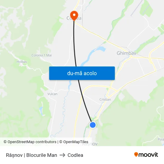 Harta de Râșnov | Blocurile Man către Codlea