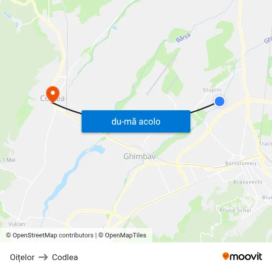 Harta de Oițelor către Codlea