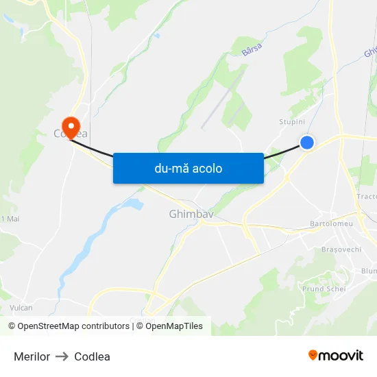 Harta de Merilor către Codlea