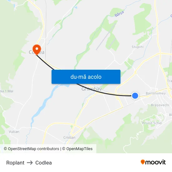 Harta de Roplant către Codlea